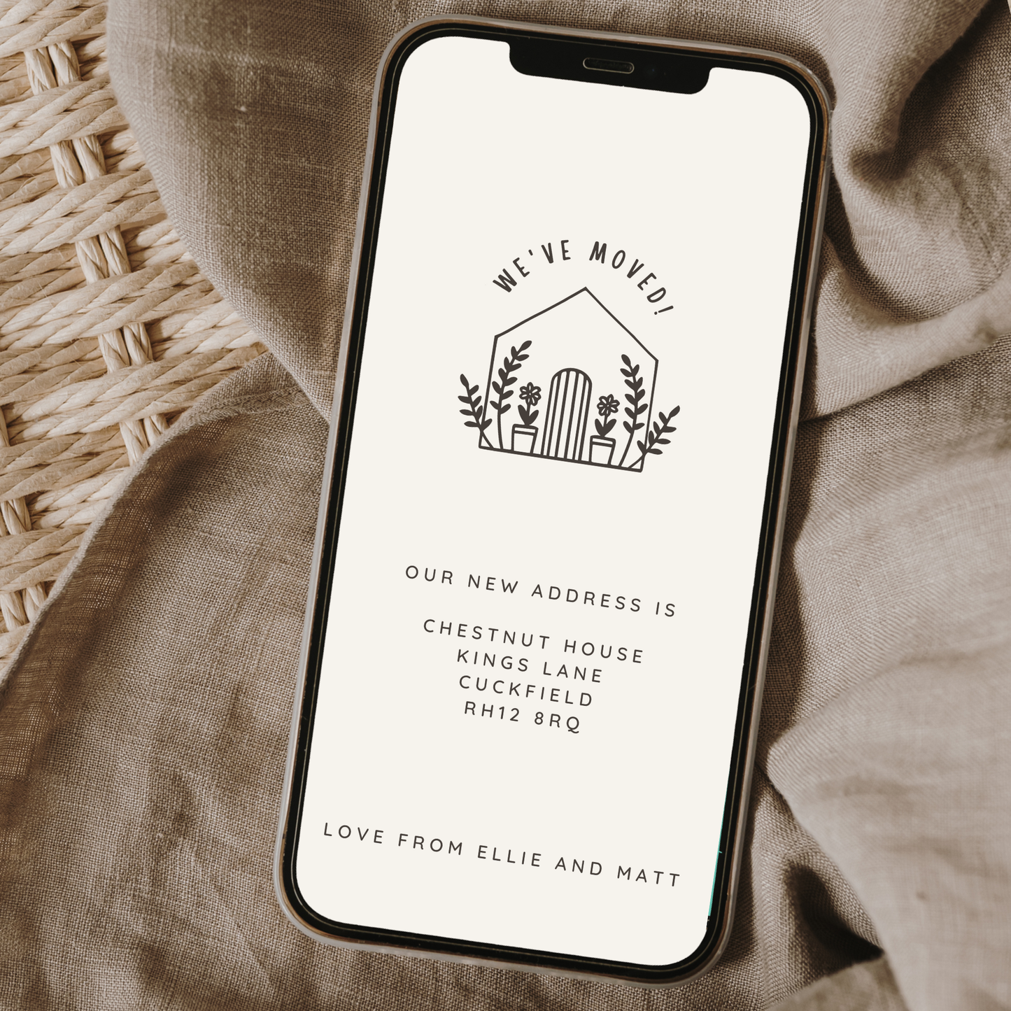 Editable House Move Announcement – Modern New Address Card
