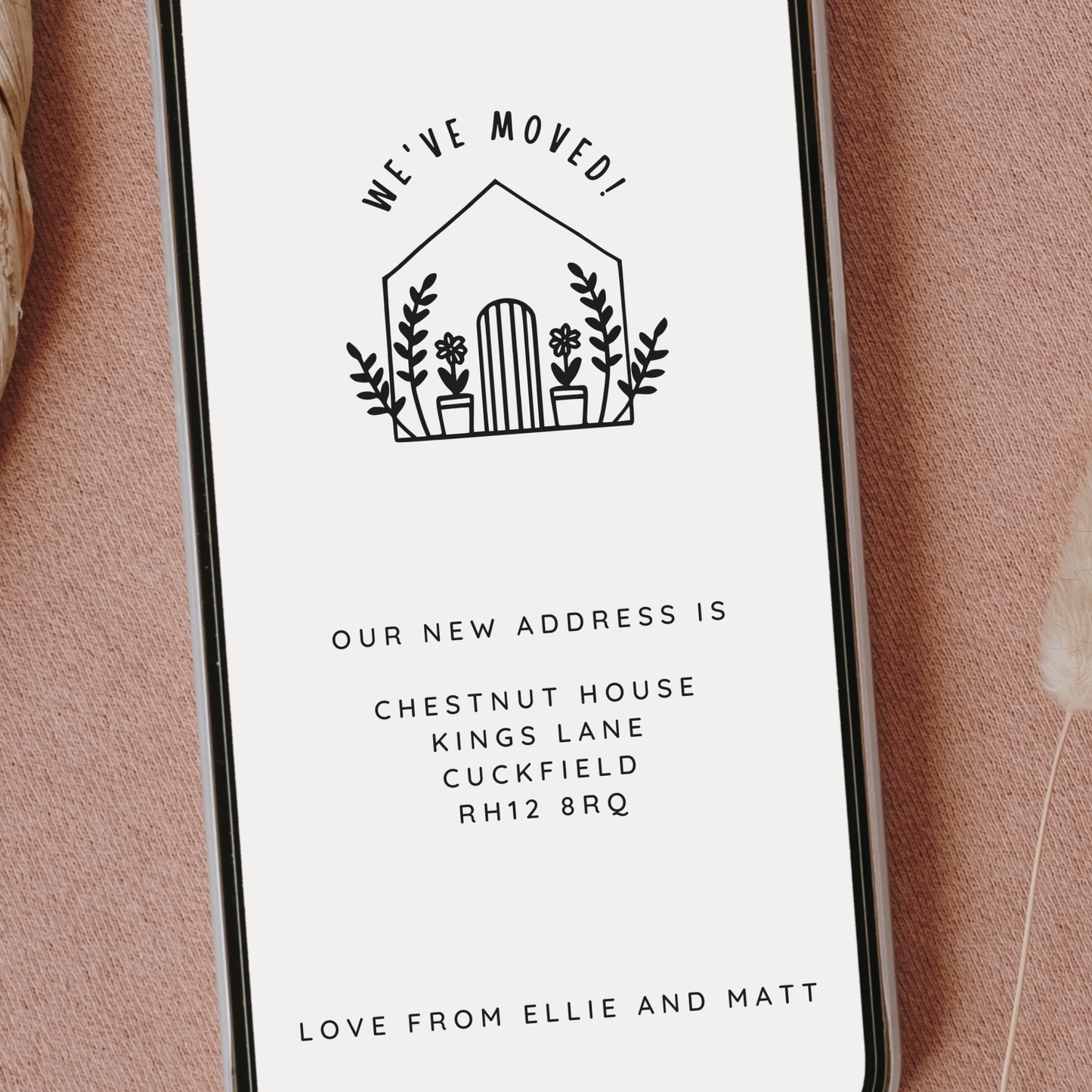 Editable House Move Announcement – Modern New Address Card