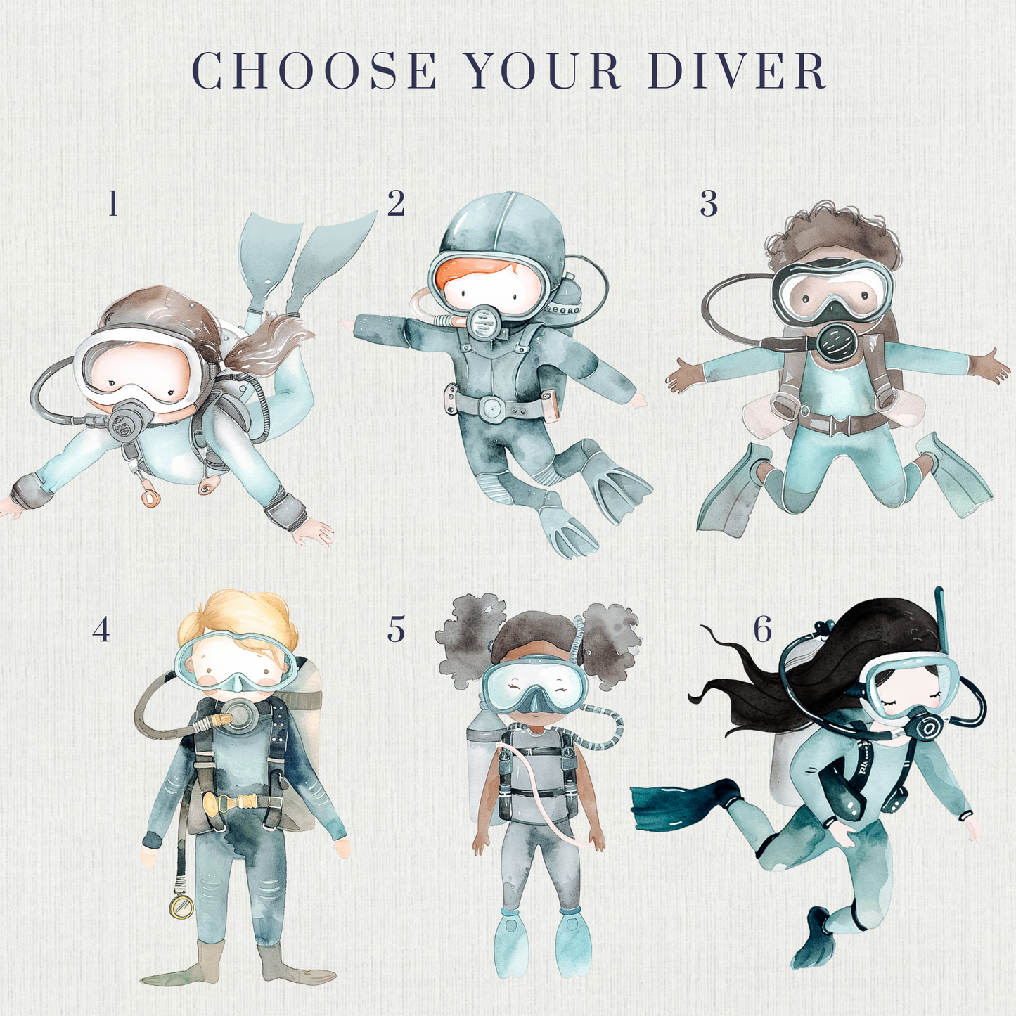 Editable Under the Sea Birthday Invitation – Choose Your Diver