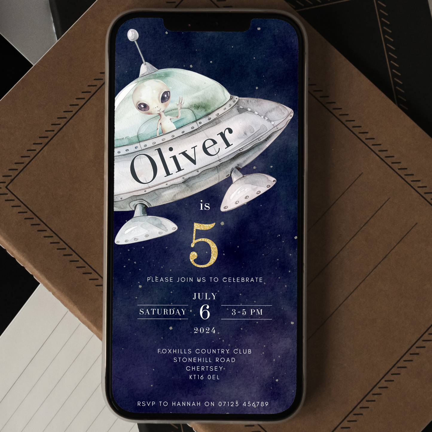 Editable Alien Birthday Invitation – Space Party Theme