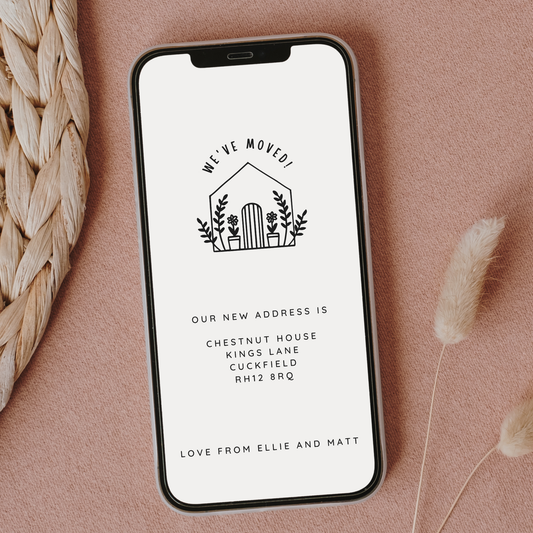 Editable House Move Announcement – Modern New Address Card