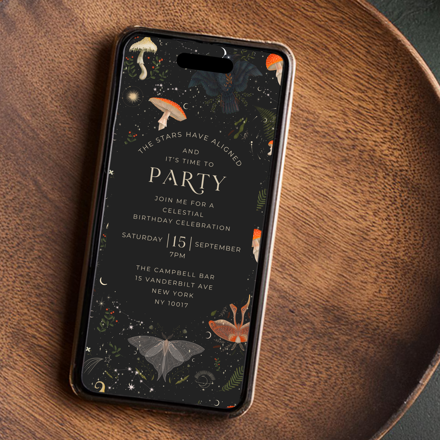 Editable Ethereal Birthday Invitation – Whimsical & Celestial Party Design