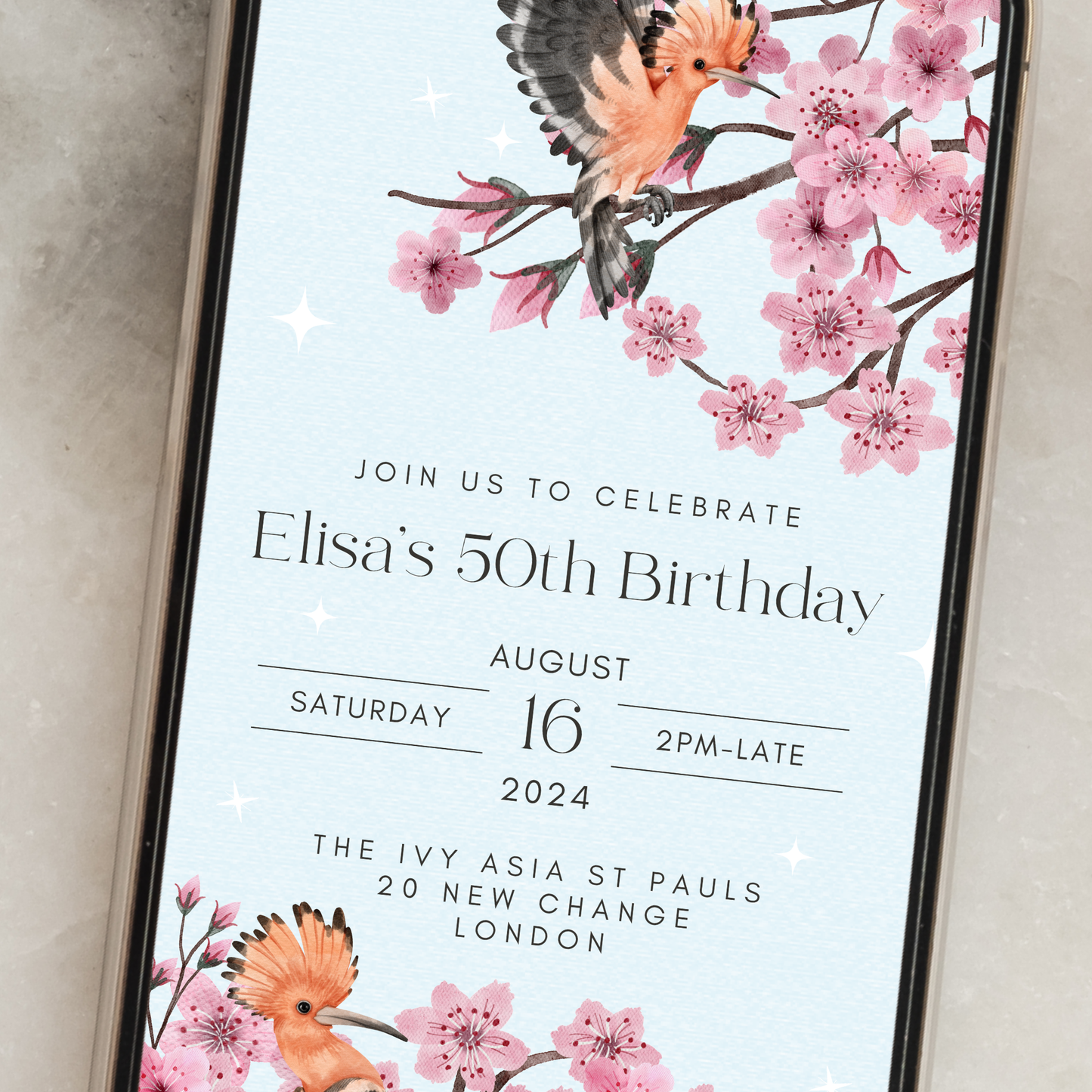 Digital Blossom Party Invitation