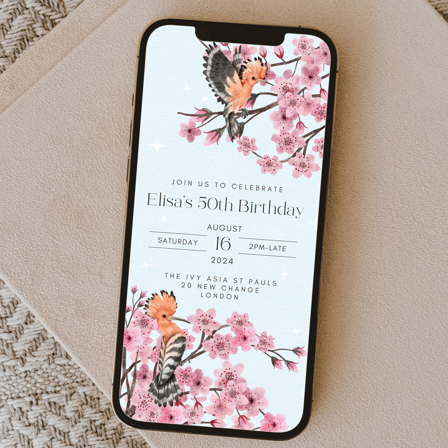 Digital Blossom Party Invitation