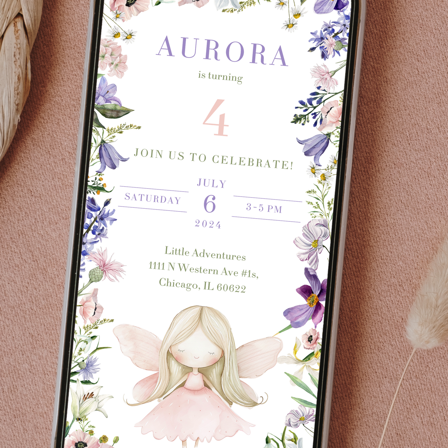 Digital Fairy Party Invitation