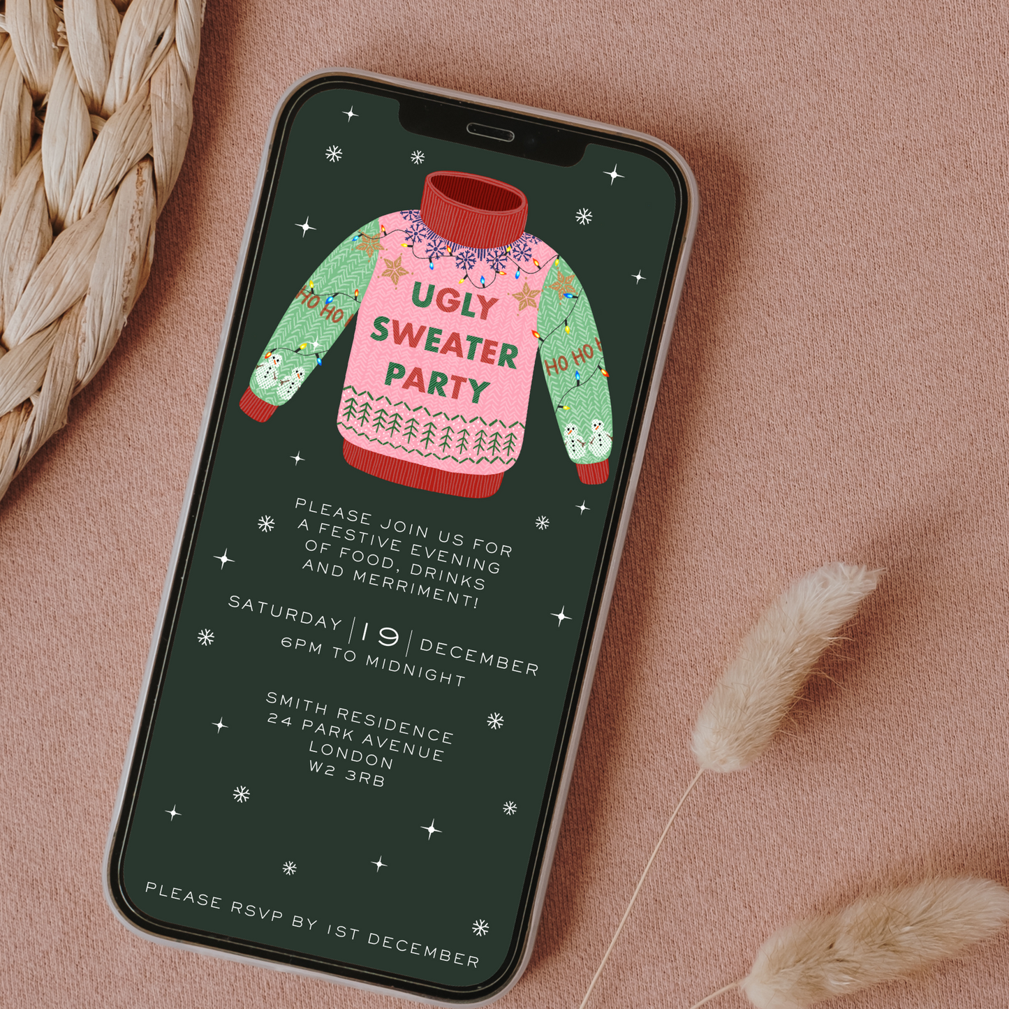 Digital Ugly Sweater Party Invitation