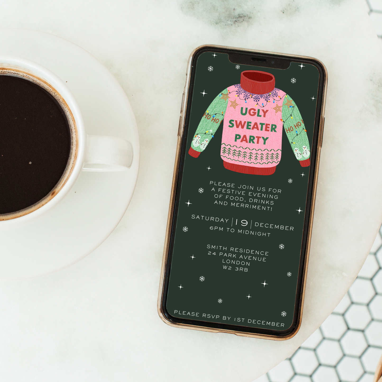 Digital Ugly Sweater Party Invitation
