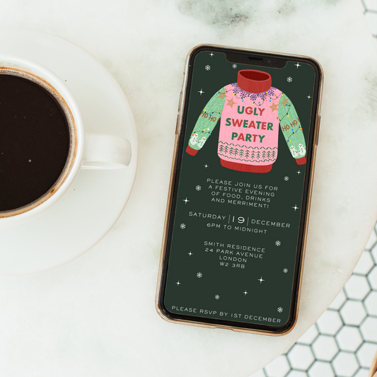Digital Ugly Sweater Party Invitation