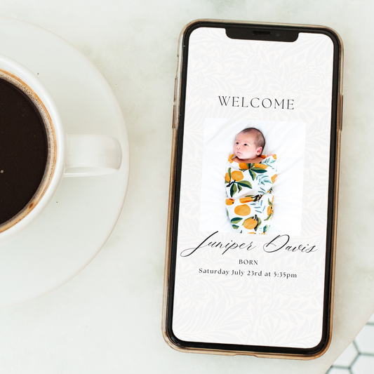 Digital New Baby Announcement