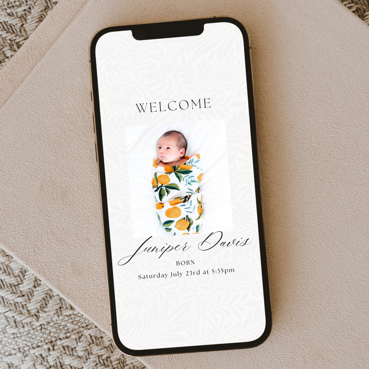 Digital New Baby Announcement