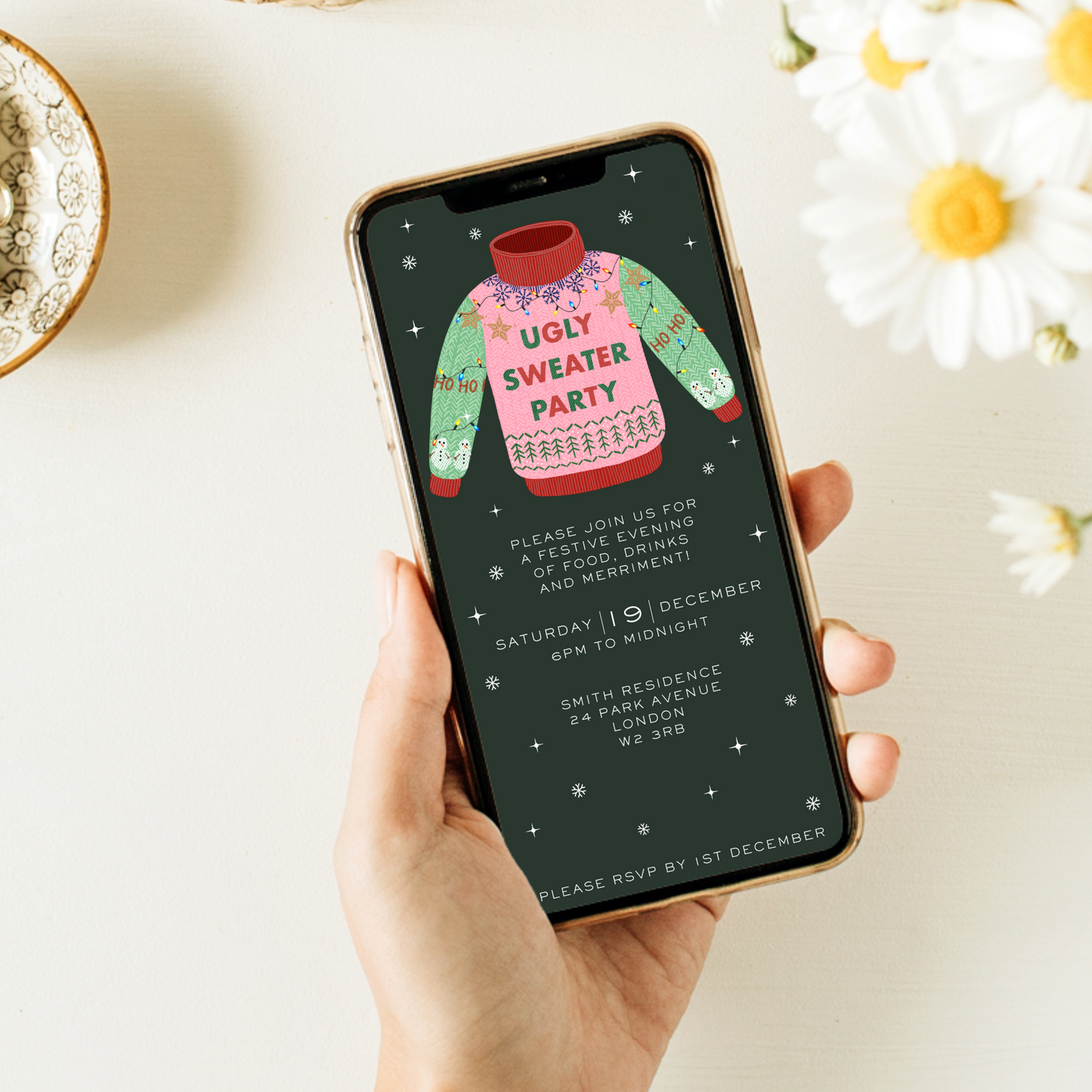 Digital Ugly Sweater Party Invitation