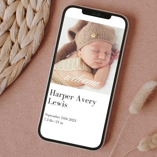 Digital New Baby Announcement