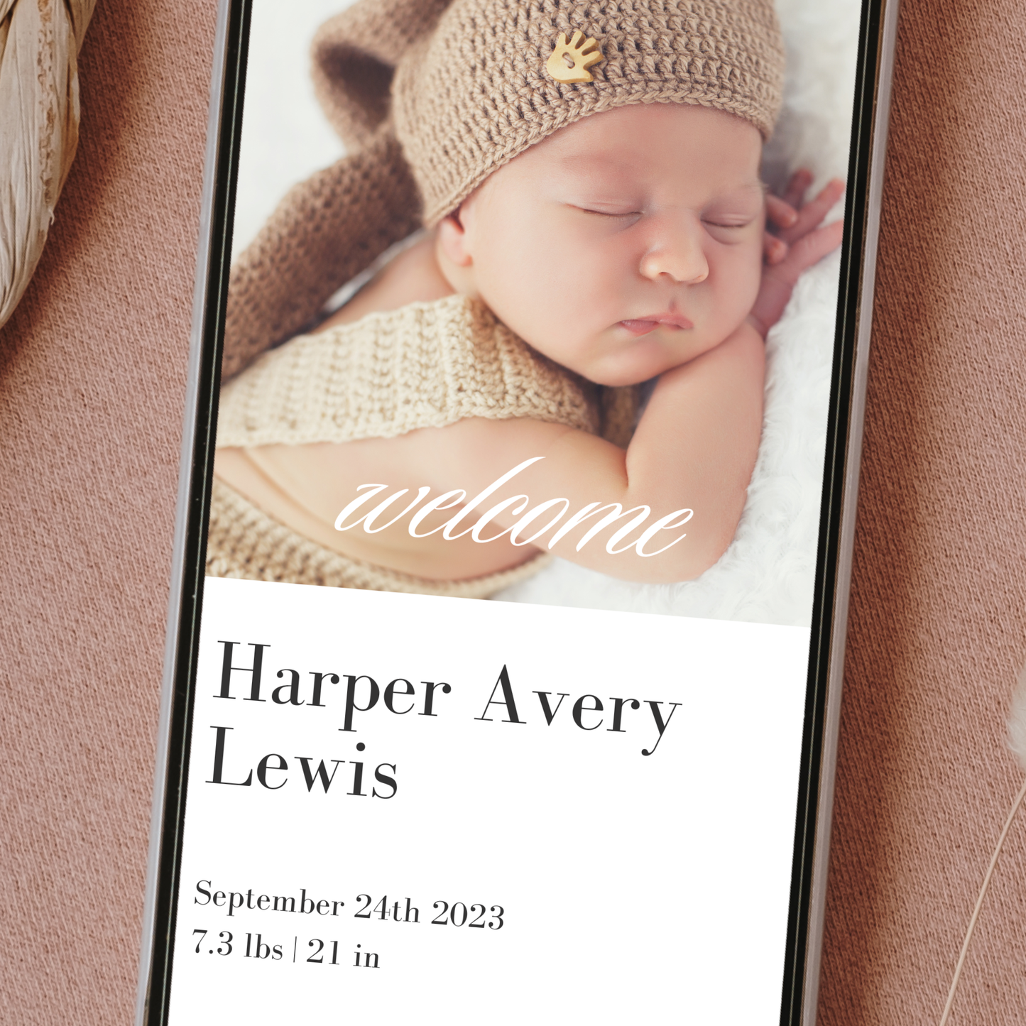 Digital New Baby Announcement