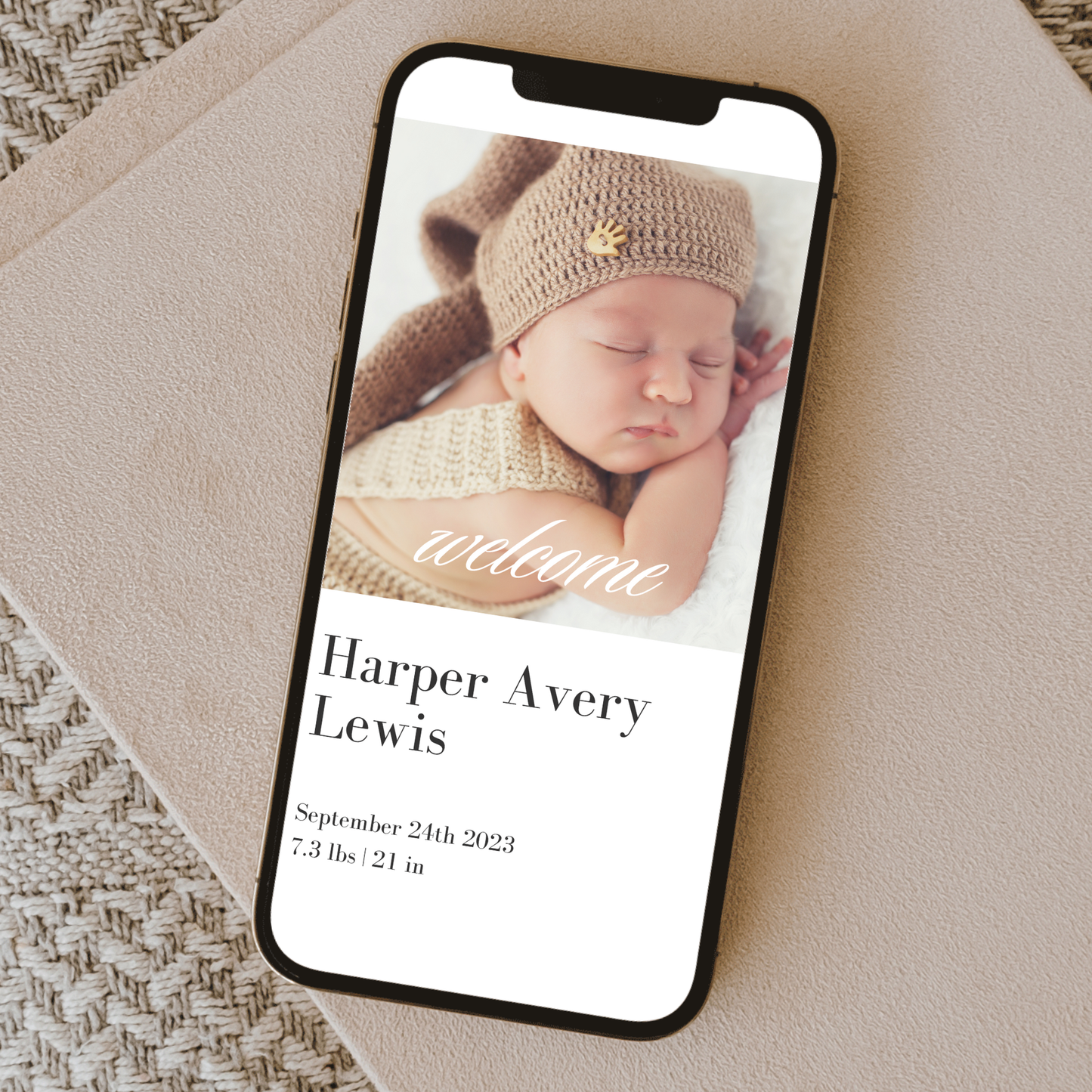 Digital New Baby Announcement