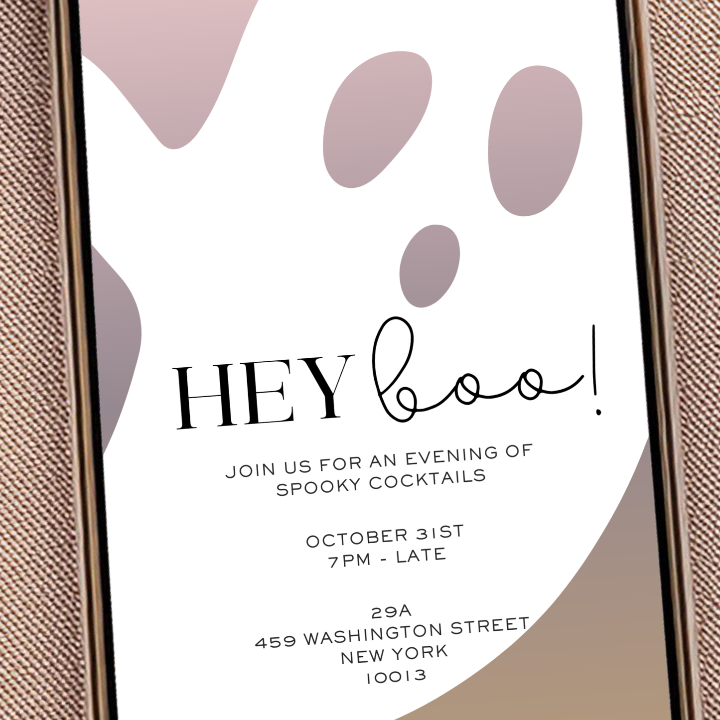 Hey Boo Event Digital Hey Boo Halloween Party Invitation – Paperless Quill