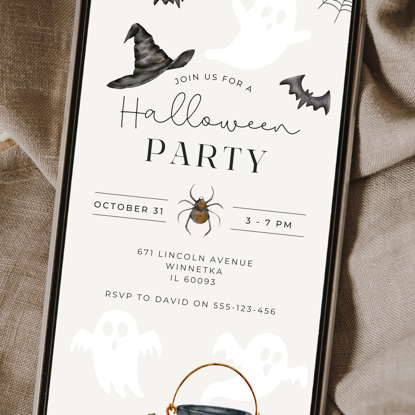 Digital Halloween Party Invitation