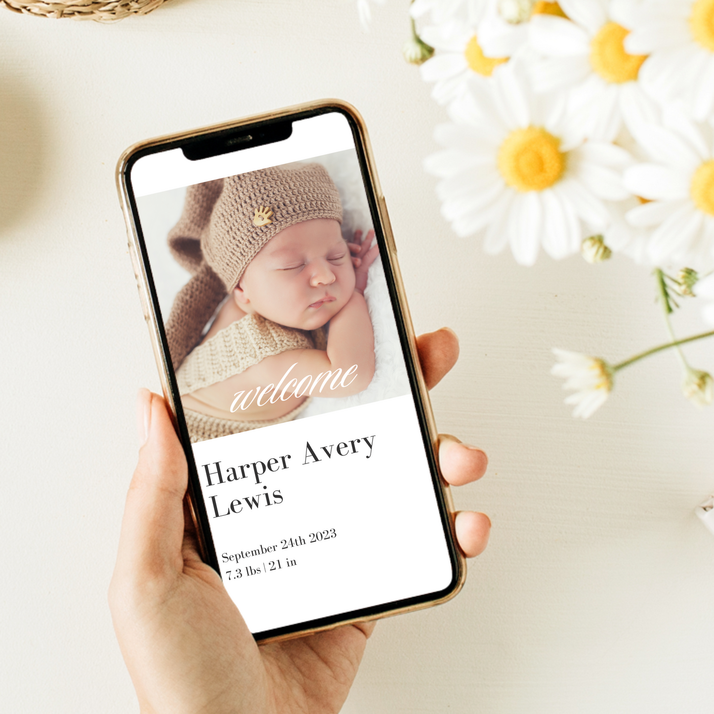 Digital New Baby Announcement