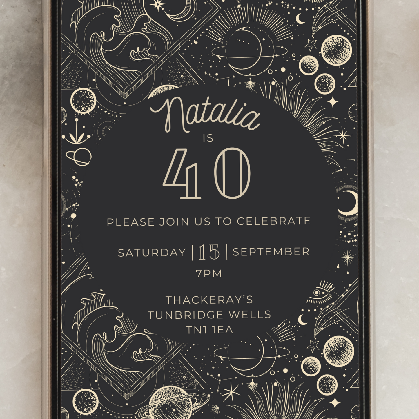 Digital Celestial Party Invitation