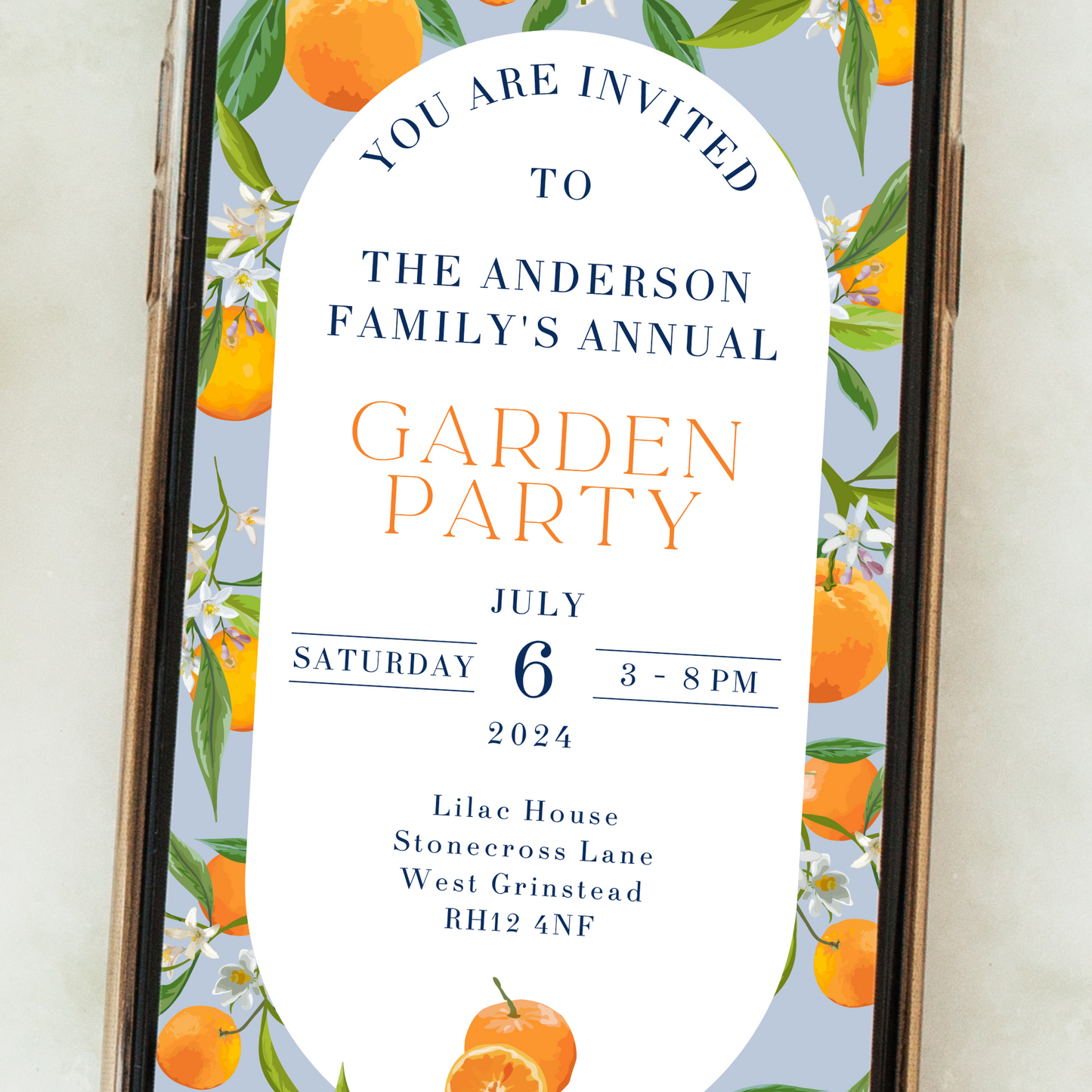 Digital Garden Party Invitation