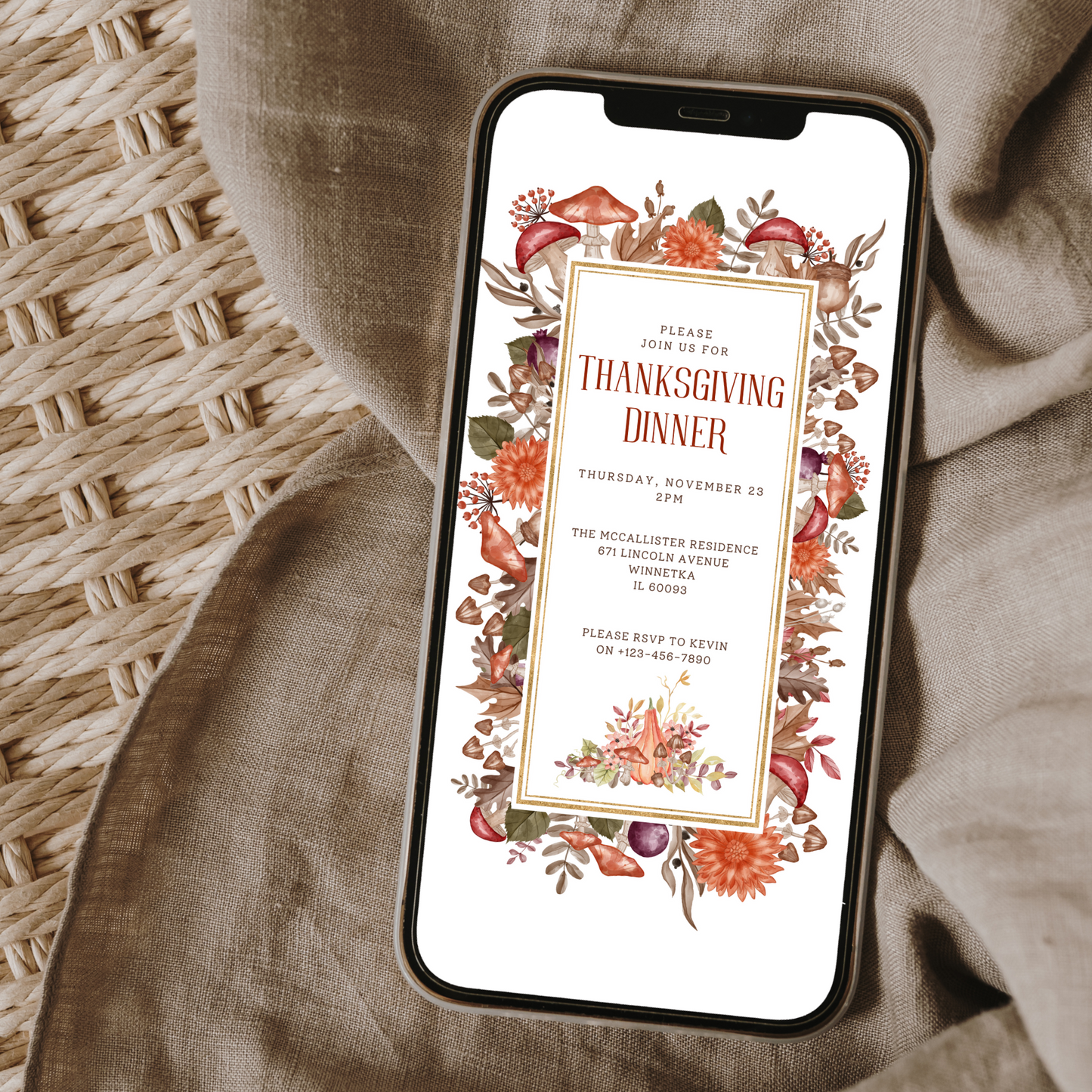 Digital Thanksgiving Invitation