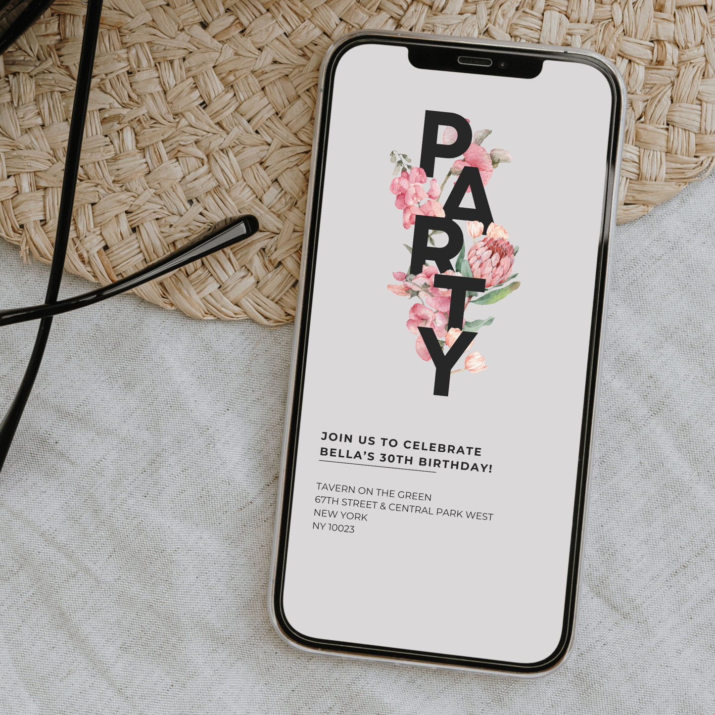 Digital Floral Party Invitation