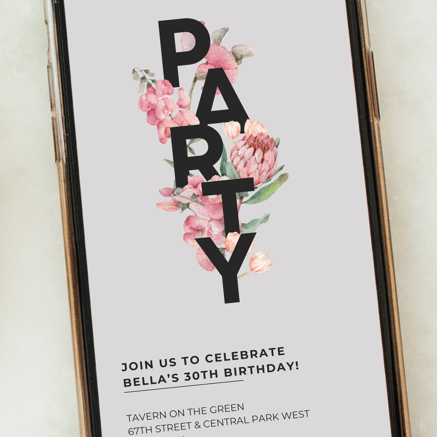 Digital Floral Party Invitation