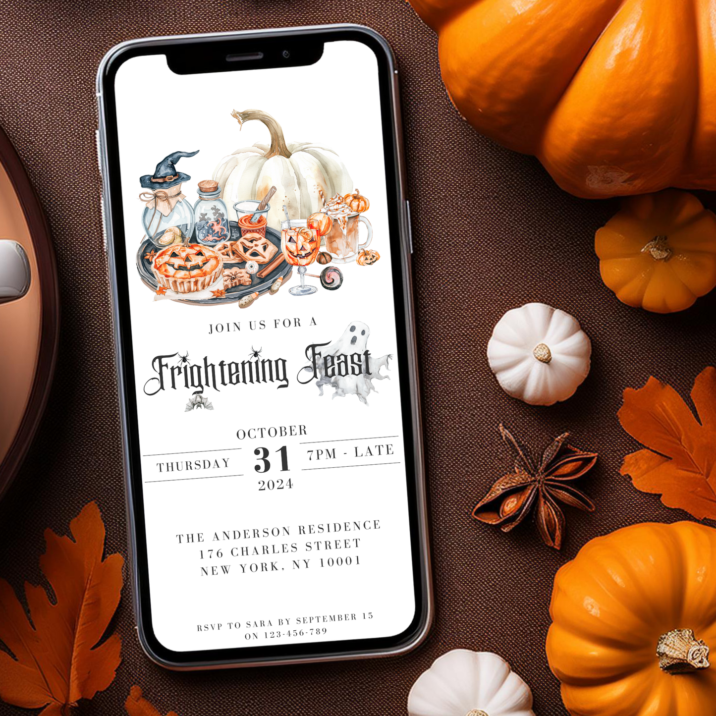 Digital Halloween Feast Party Invitation