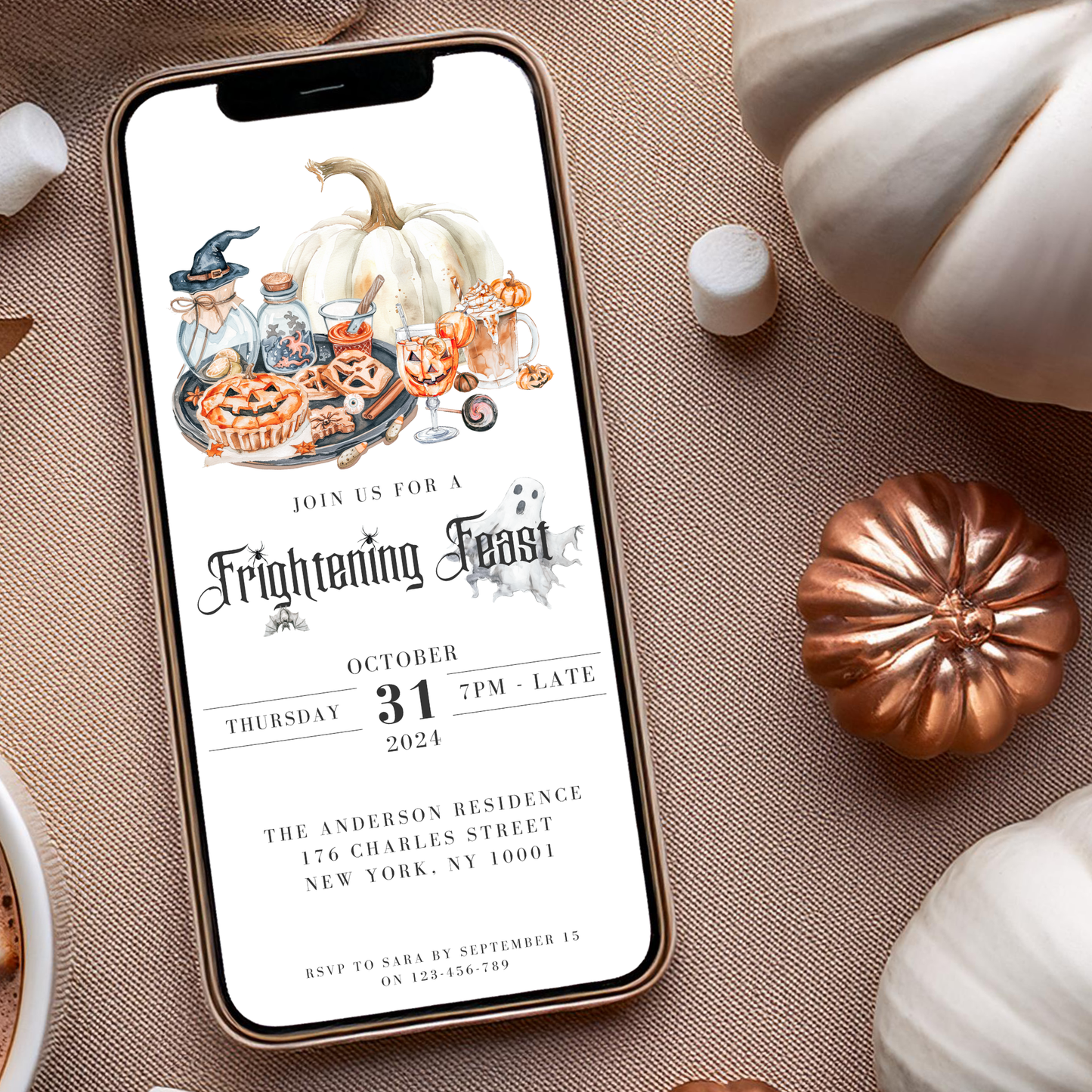 Digital Halloween Feast Party Invitation