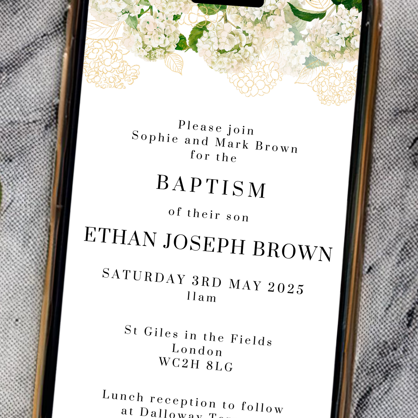 Digital Baptism Invitation