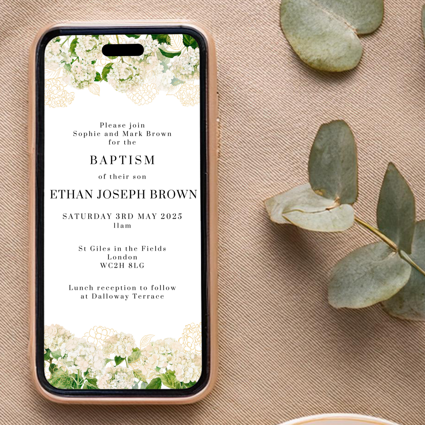 Digital Baptism Invitation