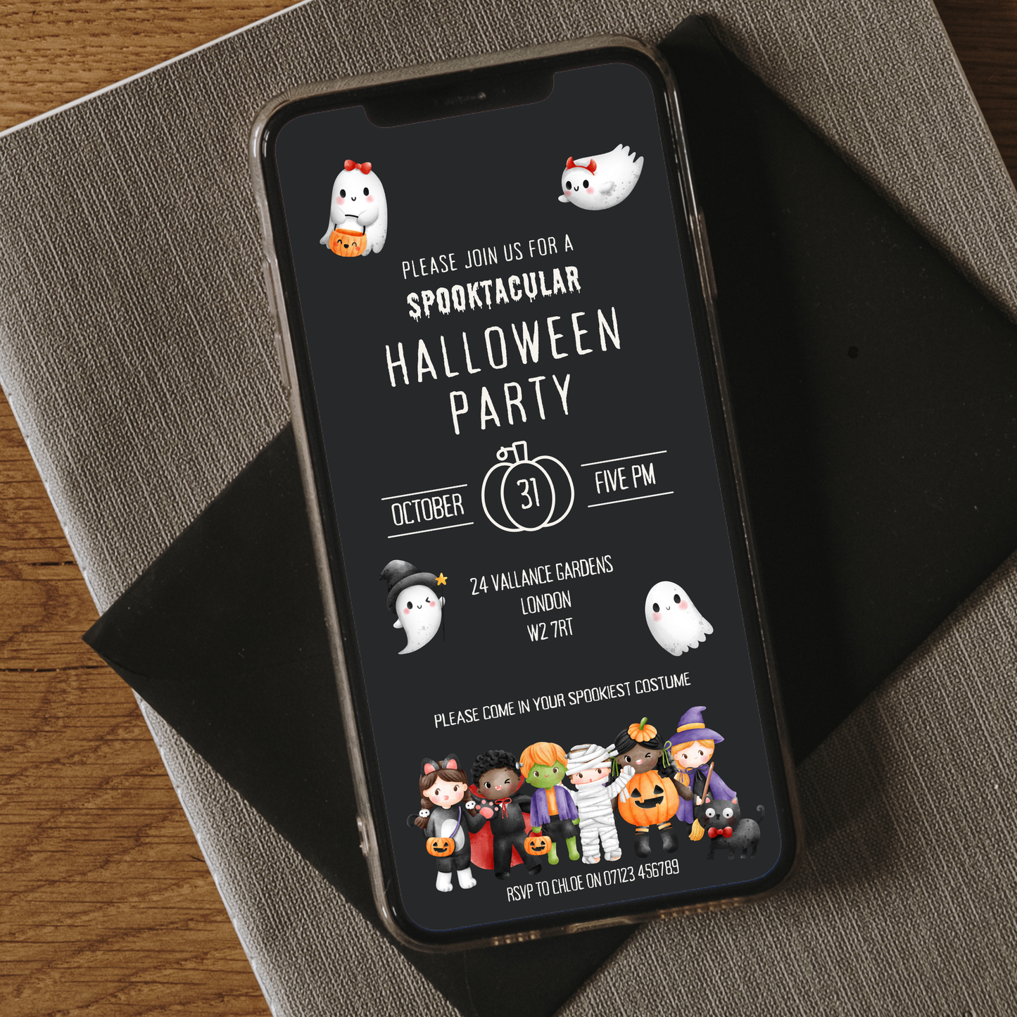 Digital Kids Halloween Party Invitation