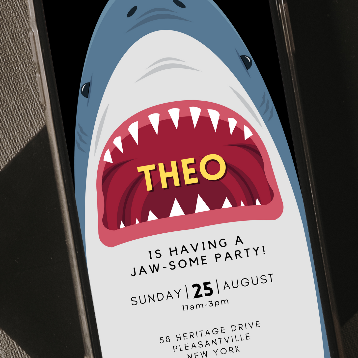 Digital Shark Party Invitation