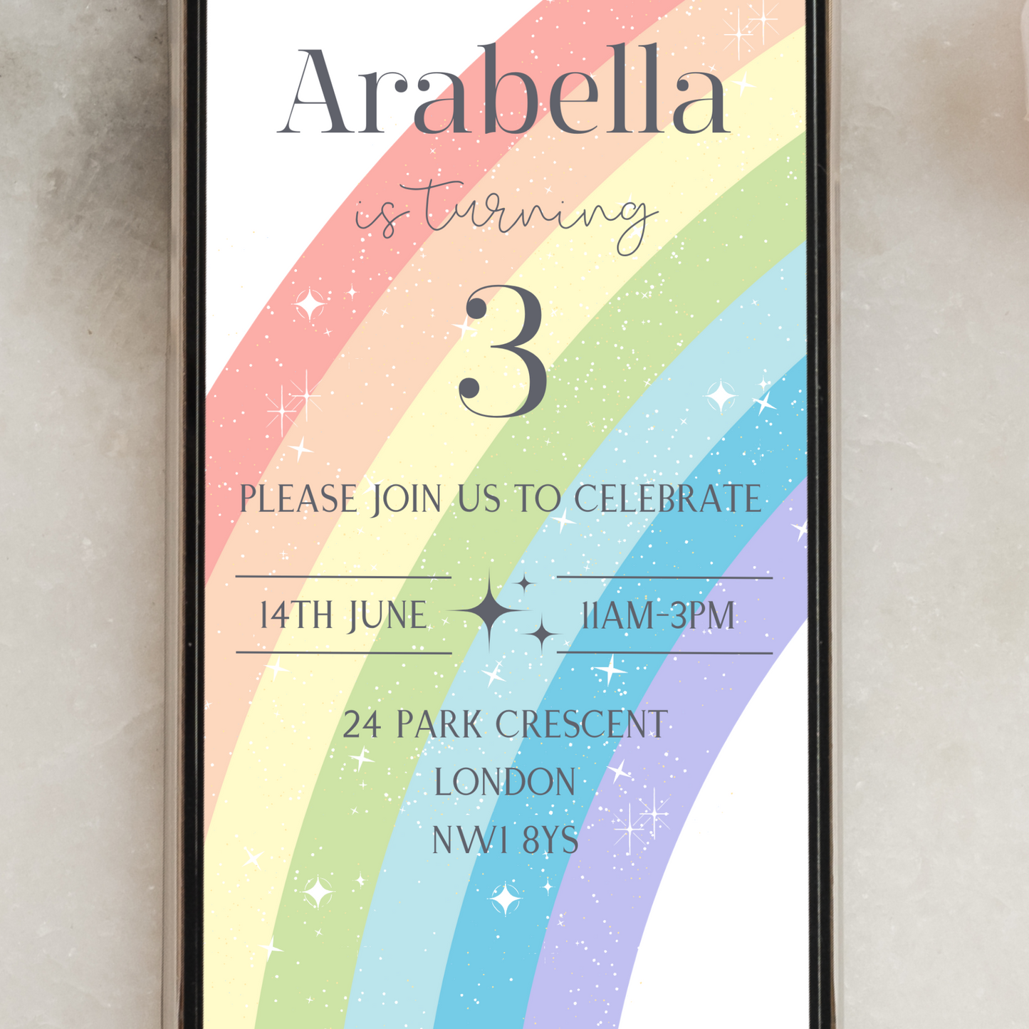 Animated Rainbow Party Invitation