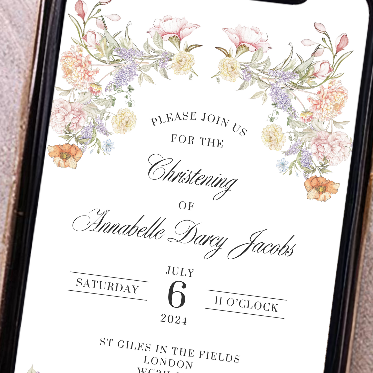 Digital Christening Invitation