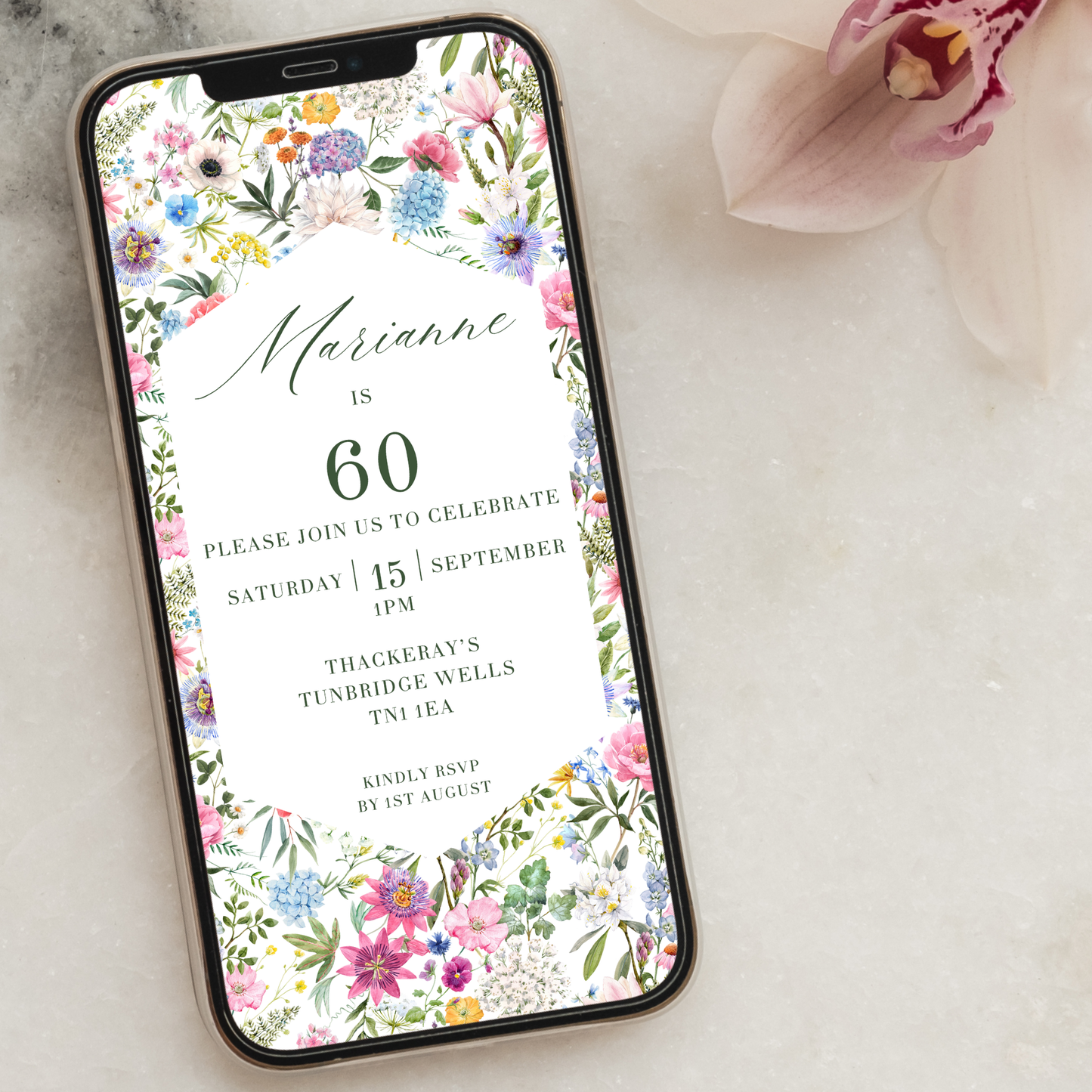 Digital Wildflower Party Invitation