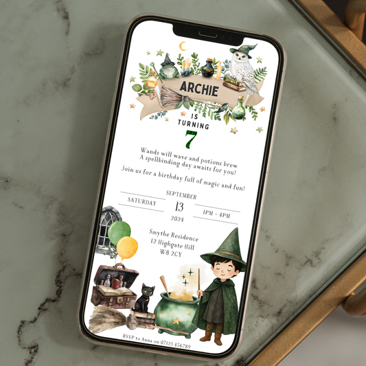 Editable Wizard Birthday Invitation – Choose your Spellcaster